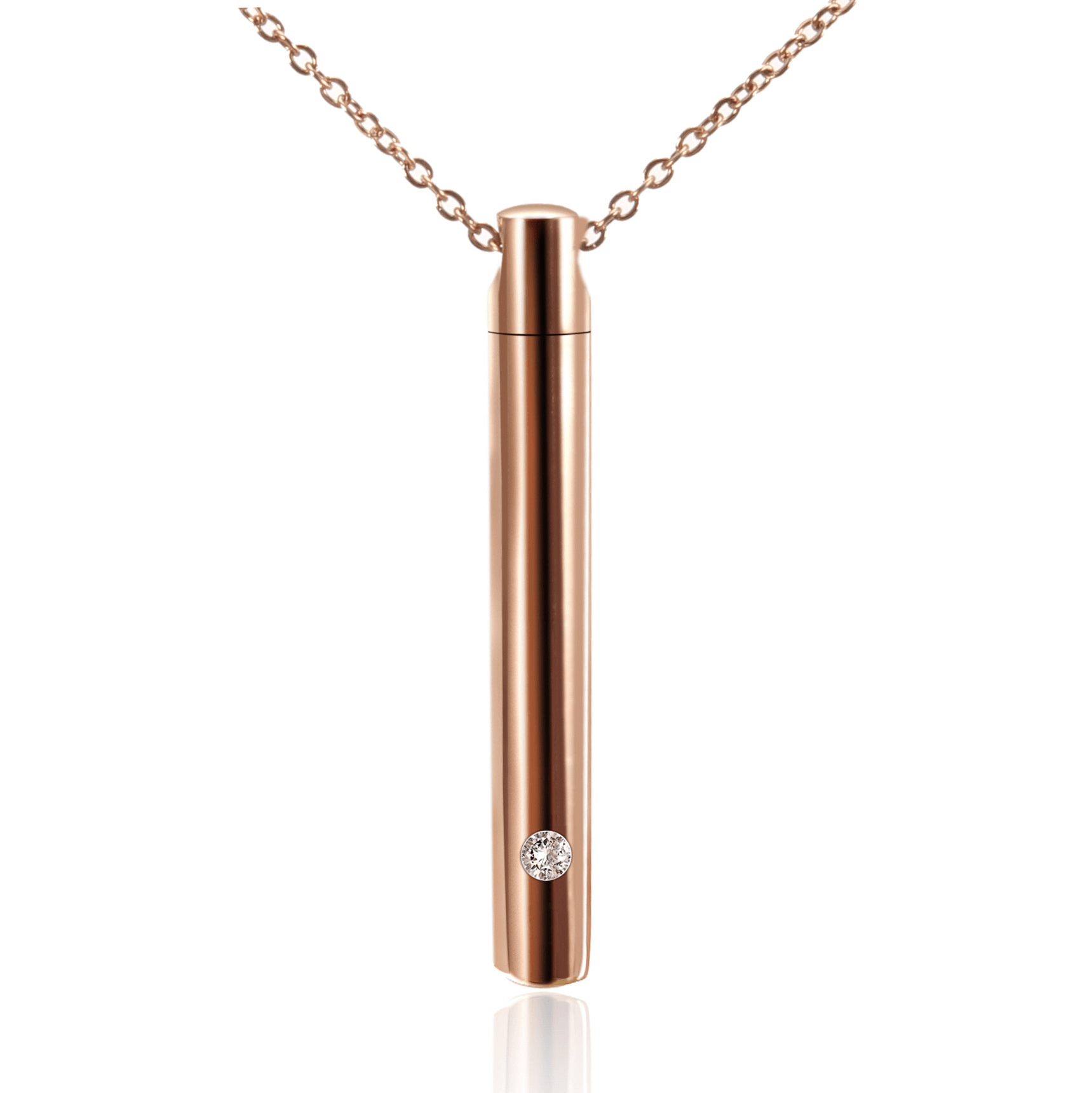 Memorial Necklace for Loved Ones & Pets – Elegant Cylinder Urn Pendant with Perfume Vial, Keepsake Jewelry for Ashes & Fragrance