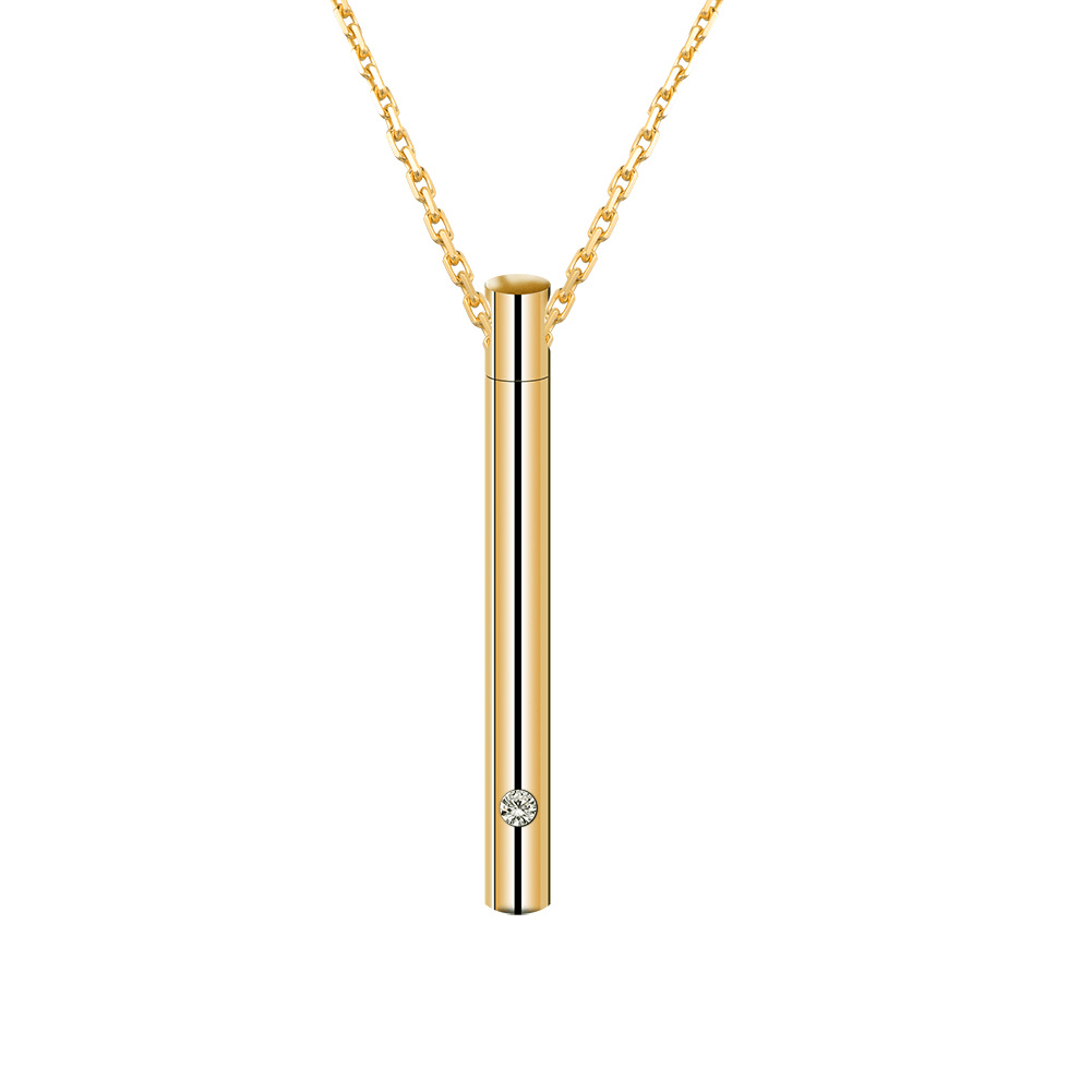 Memorial Necklace for Loved Ones & Pets – Elegant Cylinder Urn Pendant with Perfume Vial, Keepsake Jewelry for Ashes & Fragrance