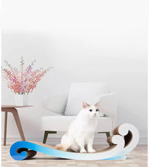 Wavy Cat Scratcher Board | Eco-Friendly Dual-Sided Design | Modern Cat Furniture for Small Spaces