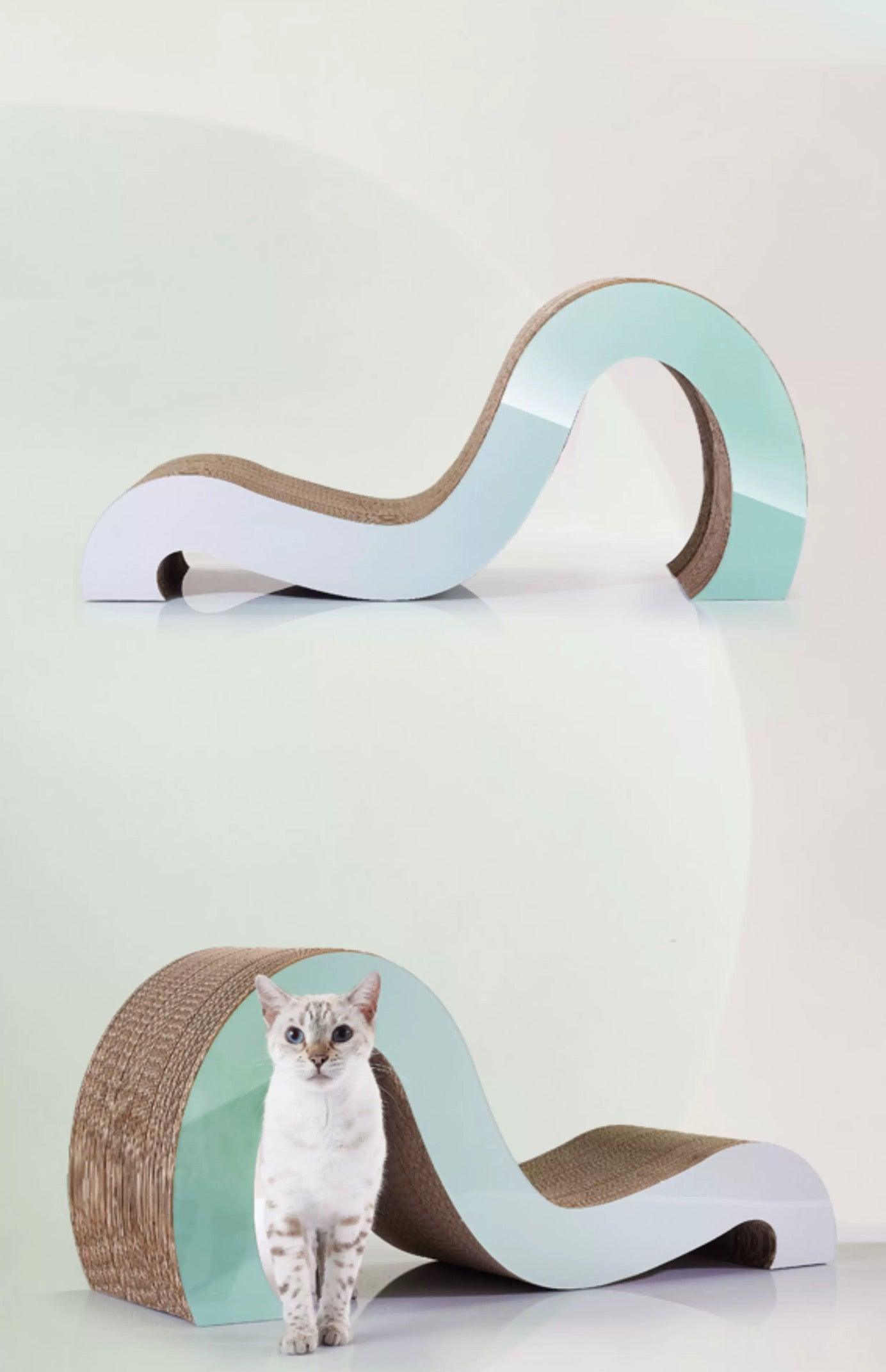 M-Shaped Modern Cat Scratcher & Stretching Board | Ergonomic Design for Cat Spine Health | Dual-Layer Corrugated Cardboard