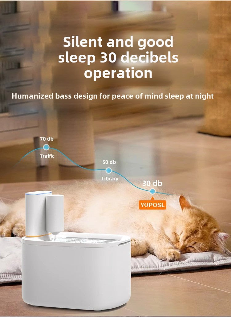 Smart Cat Water Dispenser Wireless Automatic Filter Cartridge Circulating Flowing Water Non-Electric Pet Water Feeder