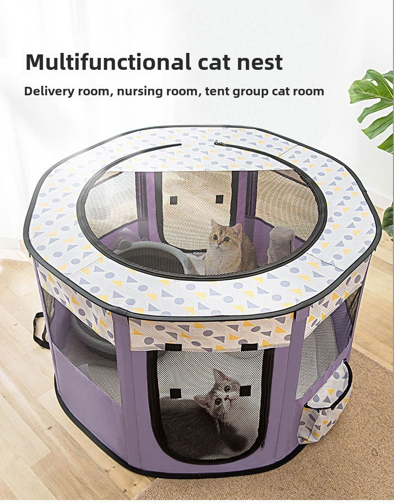 Animal-Shaped Cat Maternity Ward Foldable Storage Cat Nest for Pregnant Cats Rectangular Space-Saving Small Dog Tent