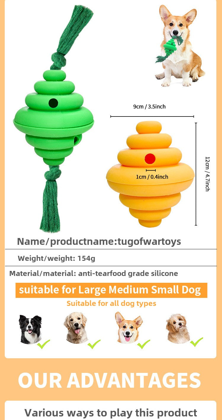 Pet Dog Bite Tug of War Toy Ball Interactive Anti-Choke Tear-Resistant Slow Food Slow Food Food Dropping Ball