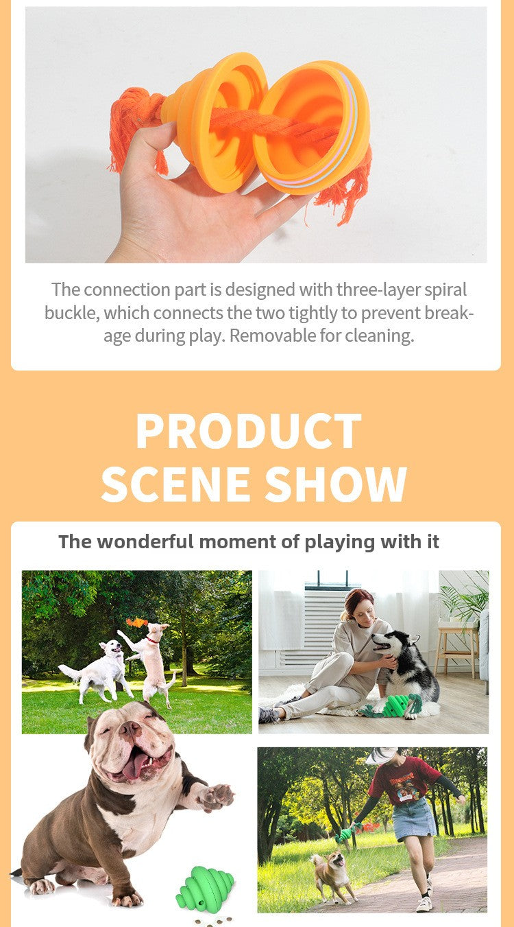 Pet Dog Bite Tug of War Toy Ball Interactive Anti-Choke Tear-Resistant Slow Food Slow Food Food Dropping Ball