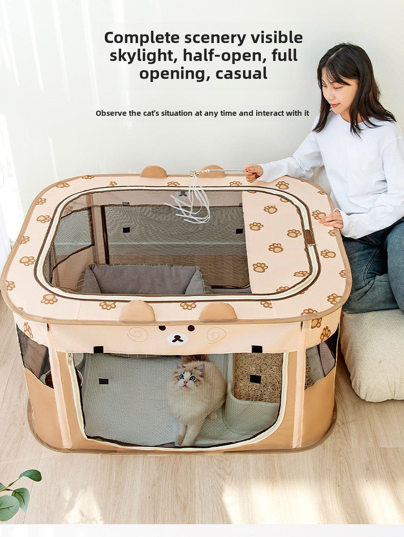 Animal-Shaped Cat Maternity Ward Foldable Storage Cat Nest for Pregnant Cats Rectangular Space-Saving Small Dog Tent