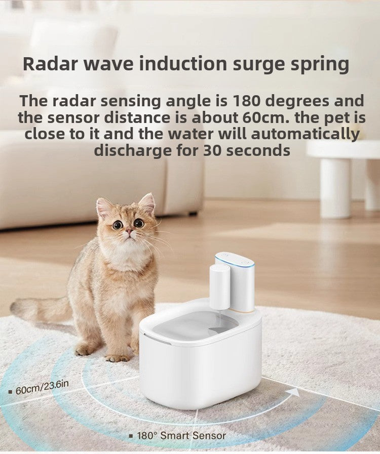 Smart Cat Water Dispenser Wireless Automatic Filter Cartridge Circulating Flowing Water Non-Electric Pet Water Feeder